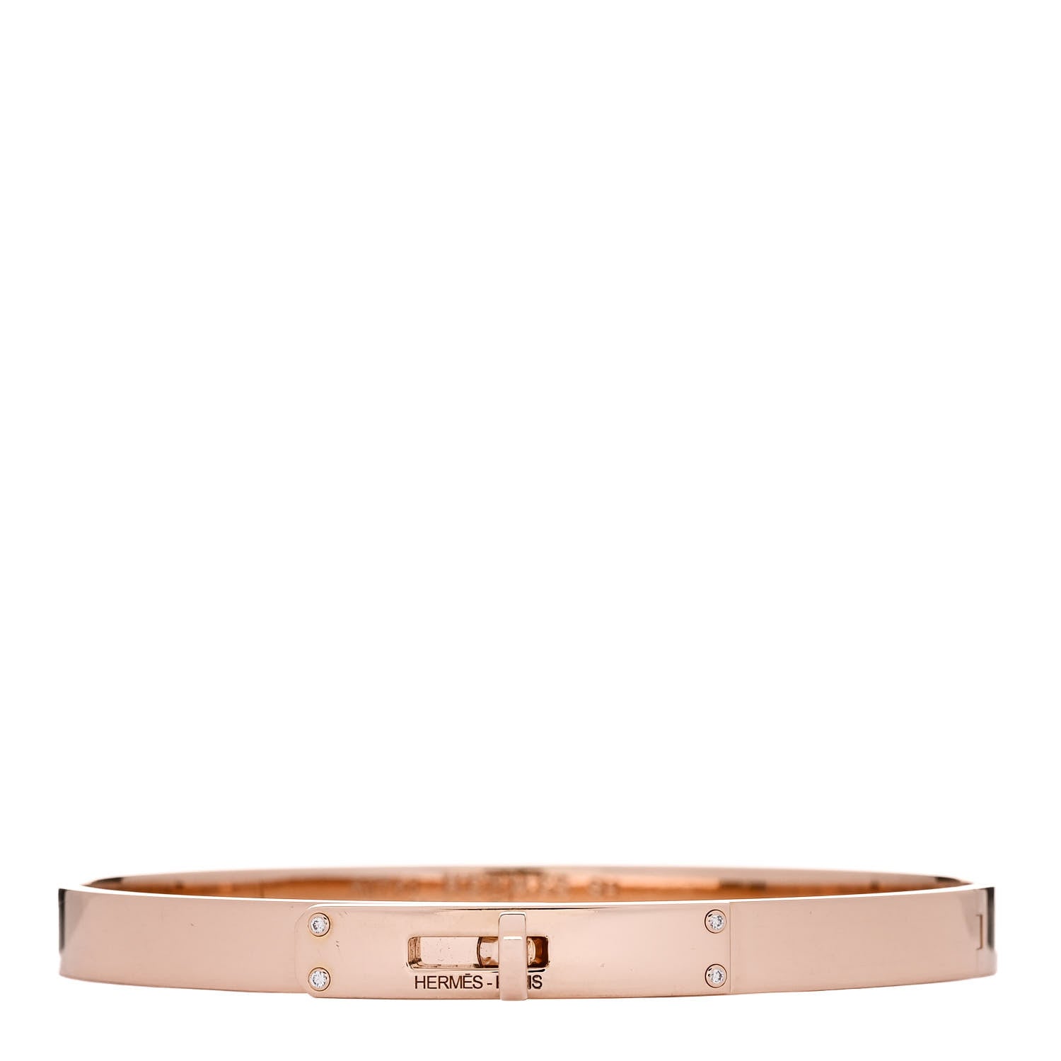 Hermes 18K Rose Gold Diamond PM Kelly Bracelet SH 1 of 3