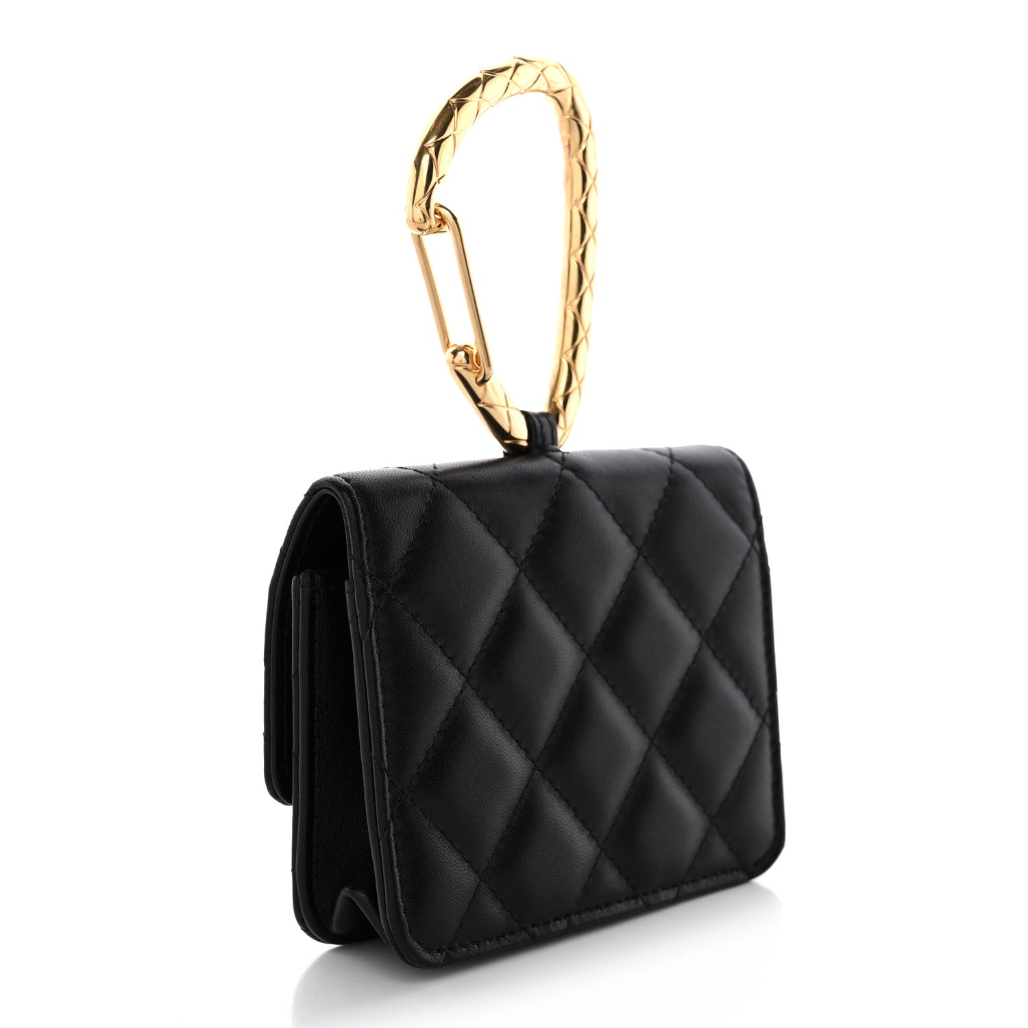 Chanel Lambskin Quilted CC Hook Card Holder Black 3 of 8