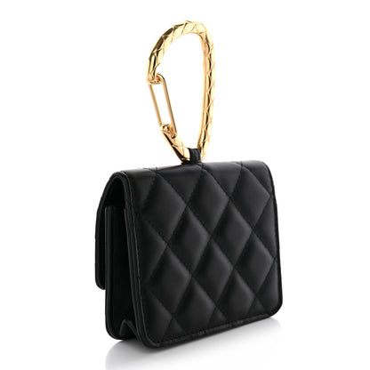 Chanel Lambskin Quilted CC Hook Card Holder Black 3 of 8