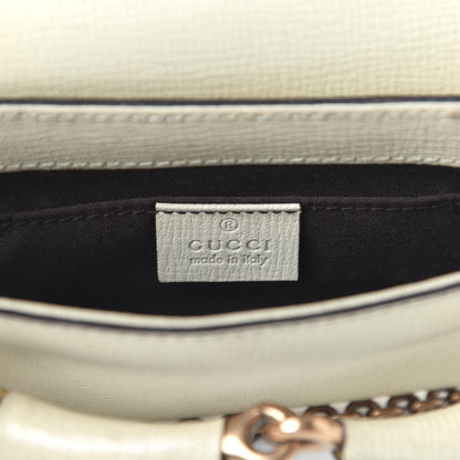 Gucci Textured Calfskin Horsebit Chain Clutch Off White 7 of 9