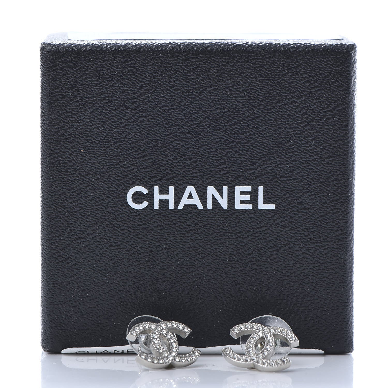 Chanel Crystal CC Earrings Silver 5 of 5