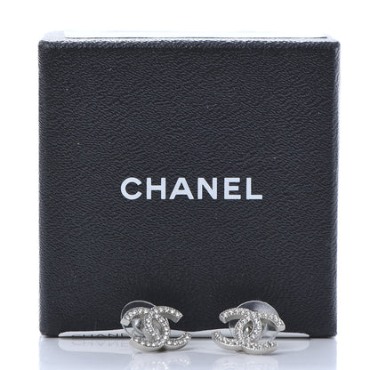 Chanel Crystal CC Earrings Silver 5 of 5