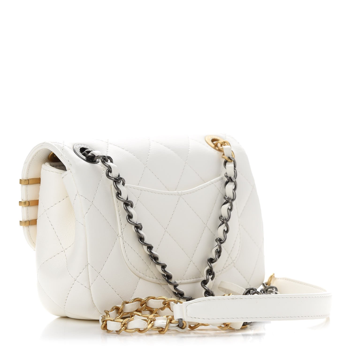 Chanel Lambskin Quilted Mini Coco Clips Flap White 3 of 10