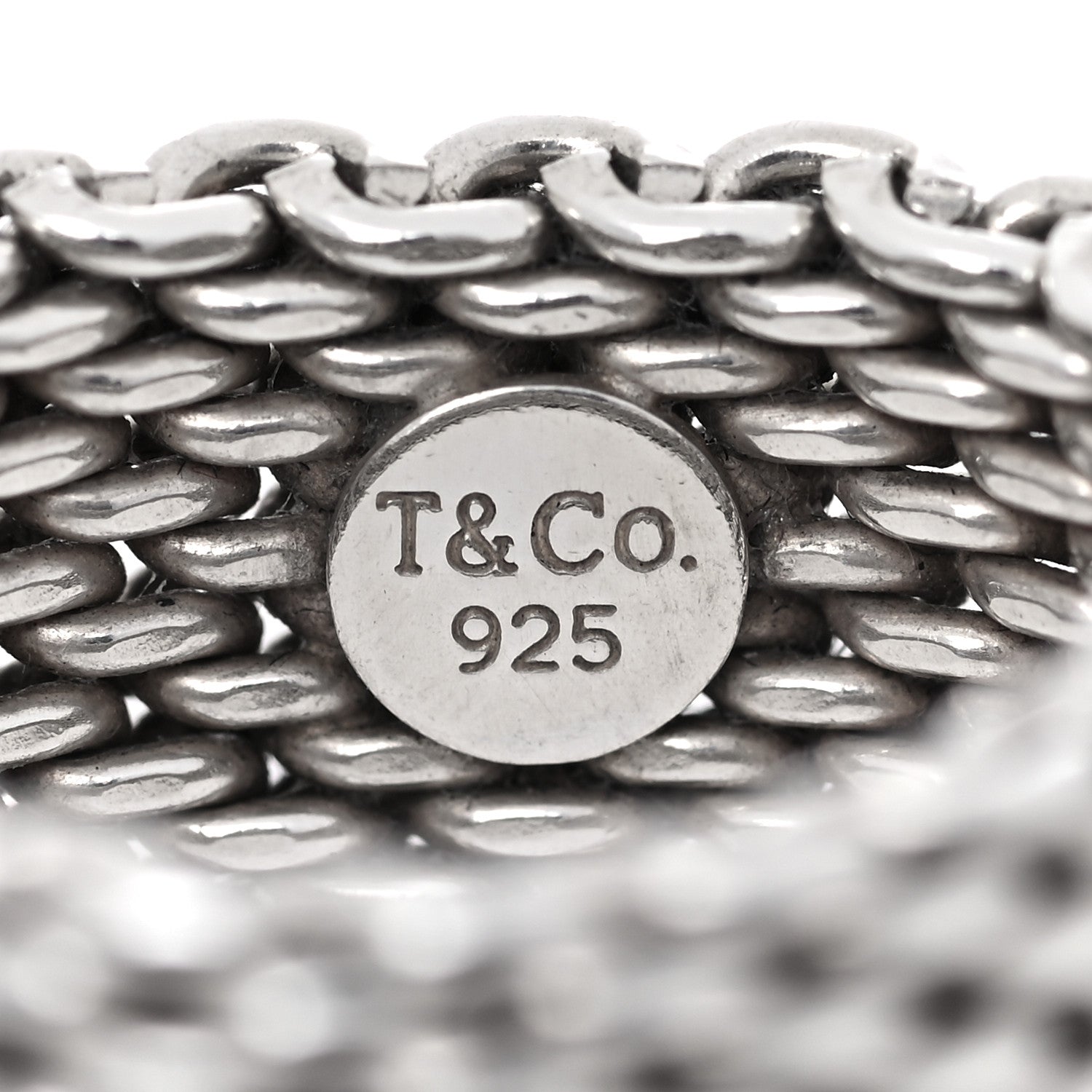 Tiffany Sterling Silver Somerset Mesh Ring 53 6.5 4 of 4