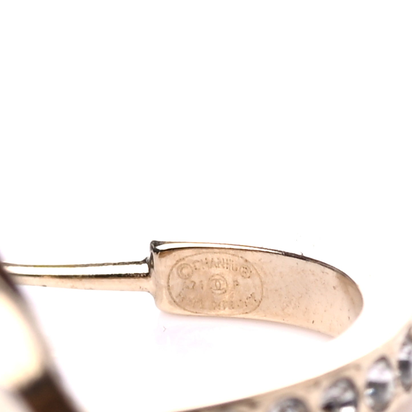 Crystal Lock Symbols CC Hoop Drop Earrings Gold