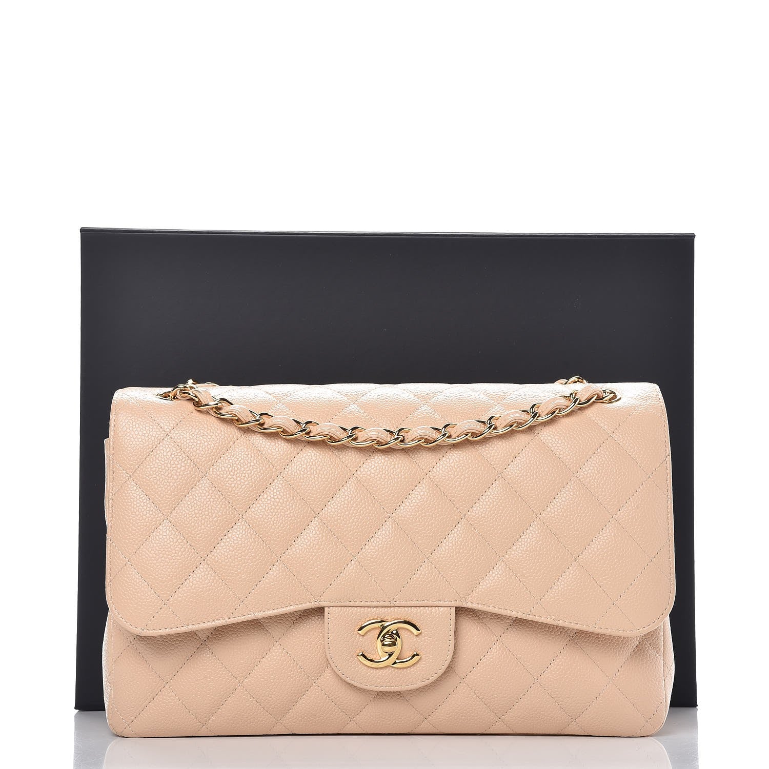 Chanel Caviar Quilted Jumbo Double Flap Beige Clair 9 of 9