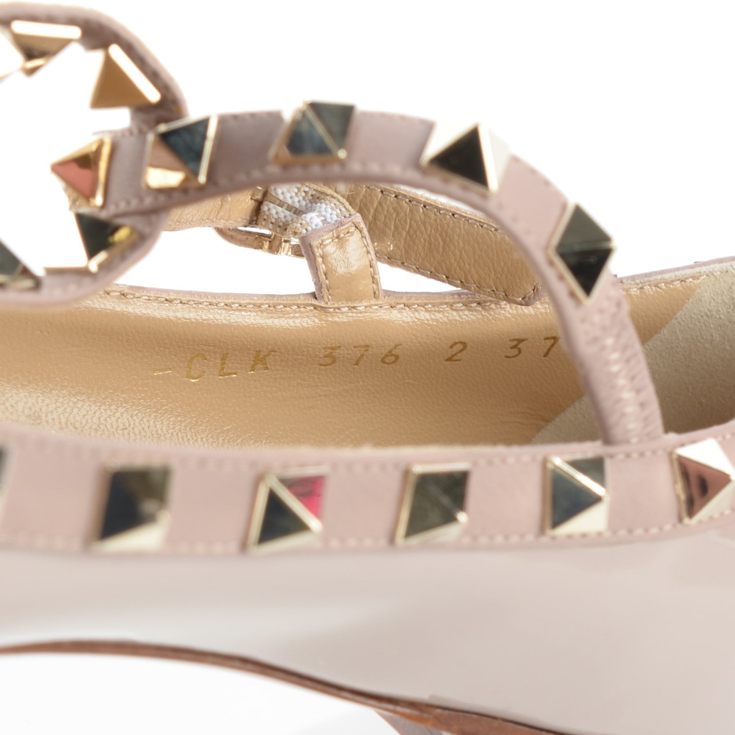 Patent Rockstud Cage Ballerina Flats 37.5 Poudre
