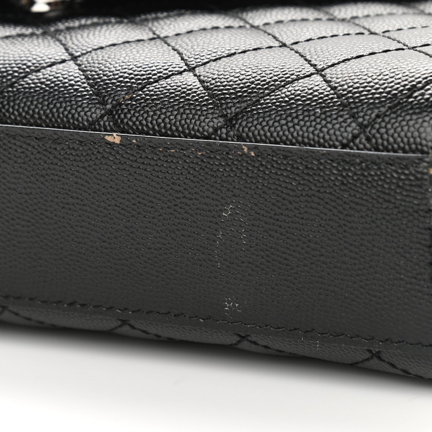 Grain De Poudre Textured Mixed Matelasse Triquilt Medium Monogram Satchel Black