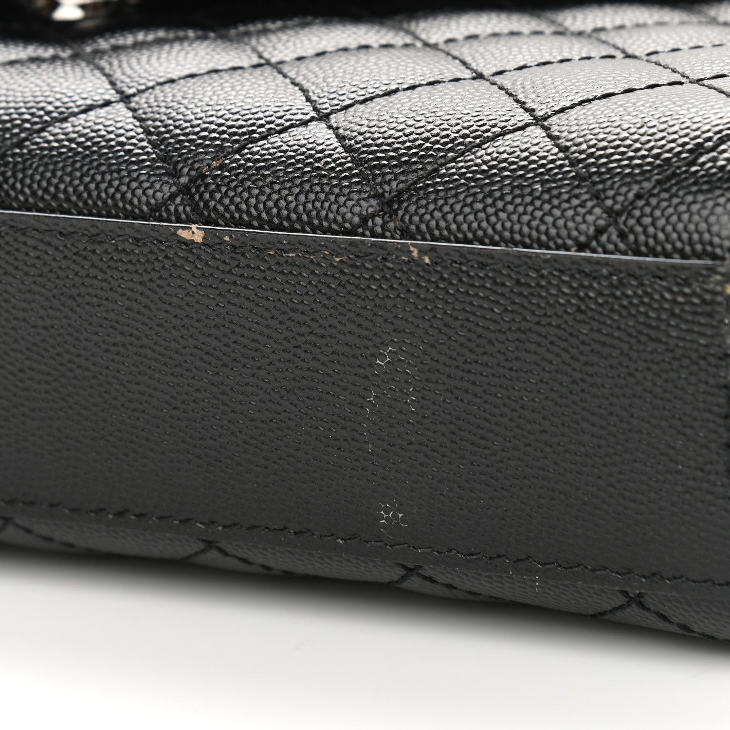Saint Laurent Grain De Poudre Textured Mixed Matelasse Triquilt Medium Monogram Satchel Black 11 of 12
