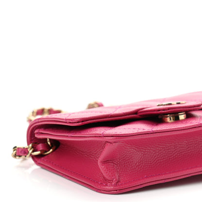 Chanel Caviar Quilted Mini Chain Bag Dark Pink 9 of 11