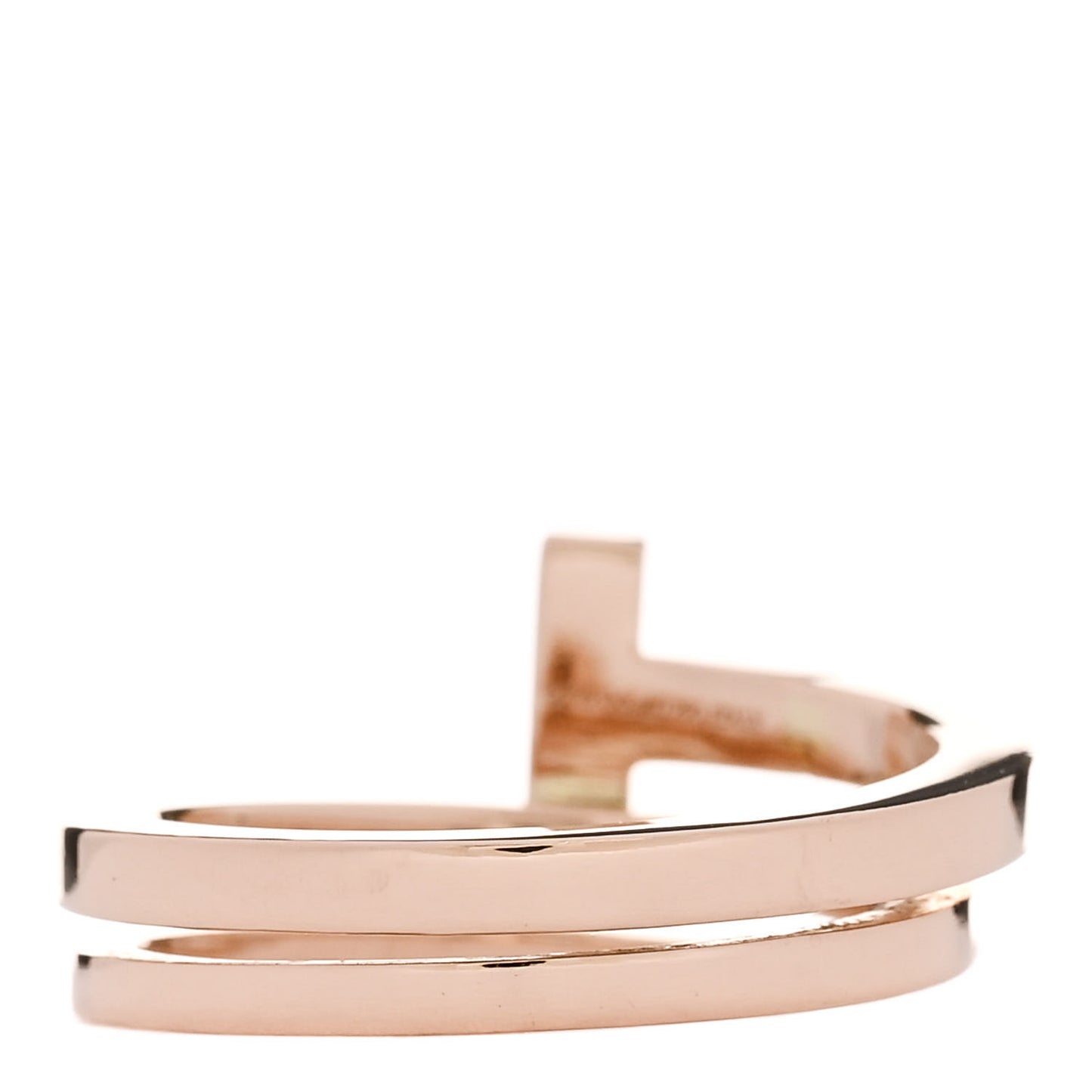 18K Rose Gold Diamond T Square Wrap Ring 54 7