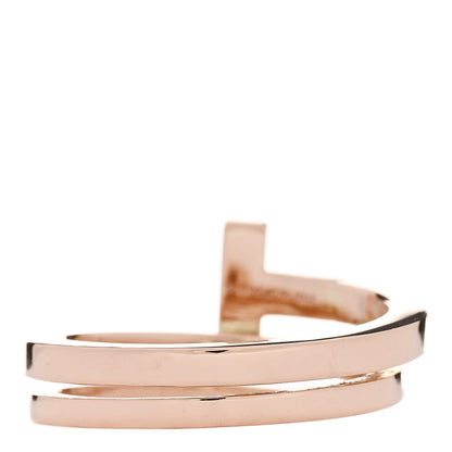 Tiffany 18K Rose Gold Diamond T Square Wrap Ring 54 7 3 of 4