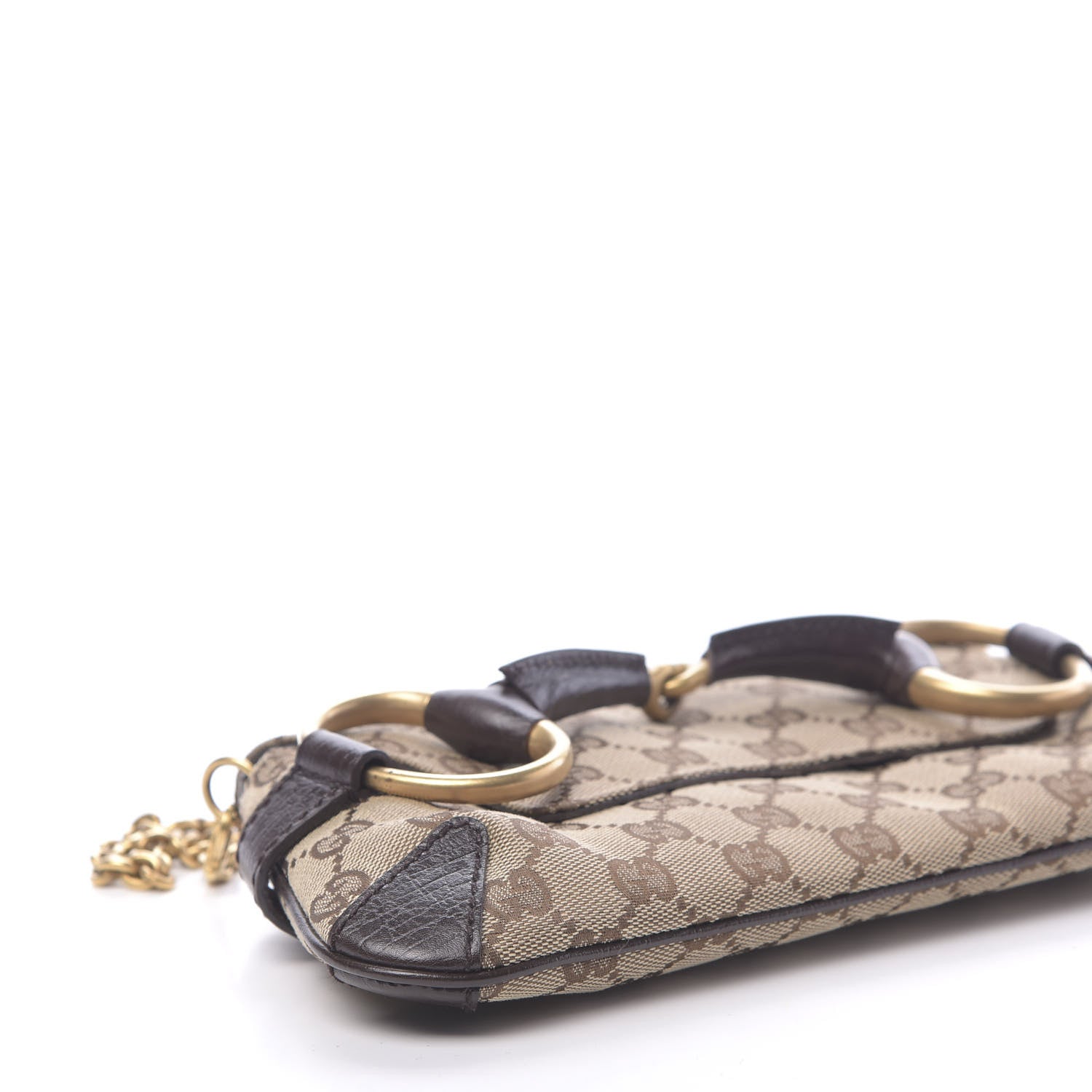 Gucci Monogram Horsebit Clutch Dark Brown 8 of 10