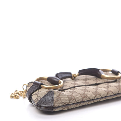 Gucci Monogram Horsebit Clutch Dark Brown 8 of 10