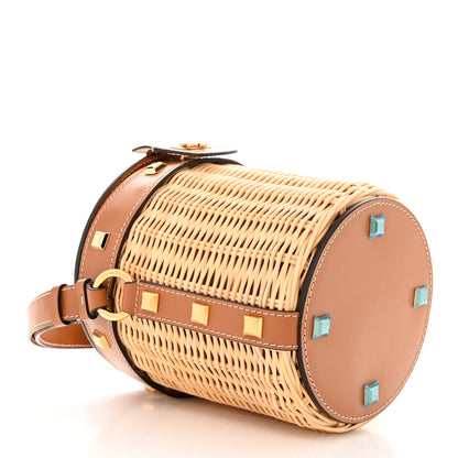 Salvatore Ferragamo Wicker Calfskin Gancini Bucket Bag Sella 4 of 9