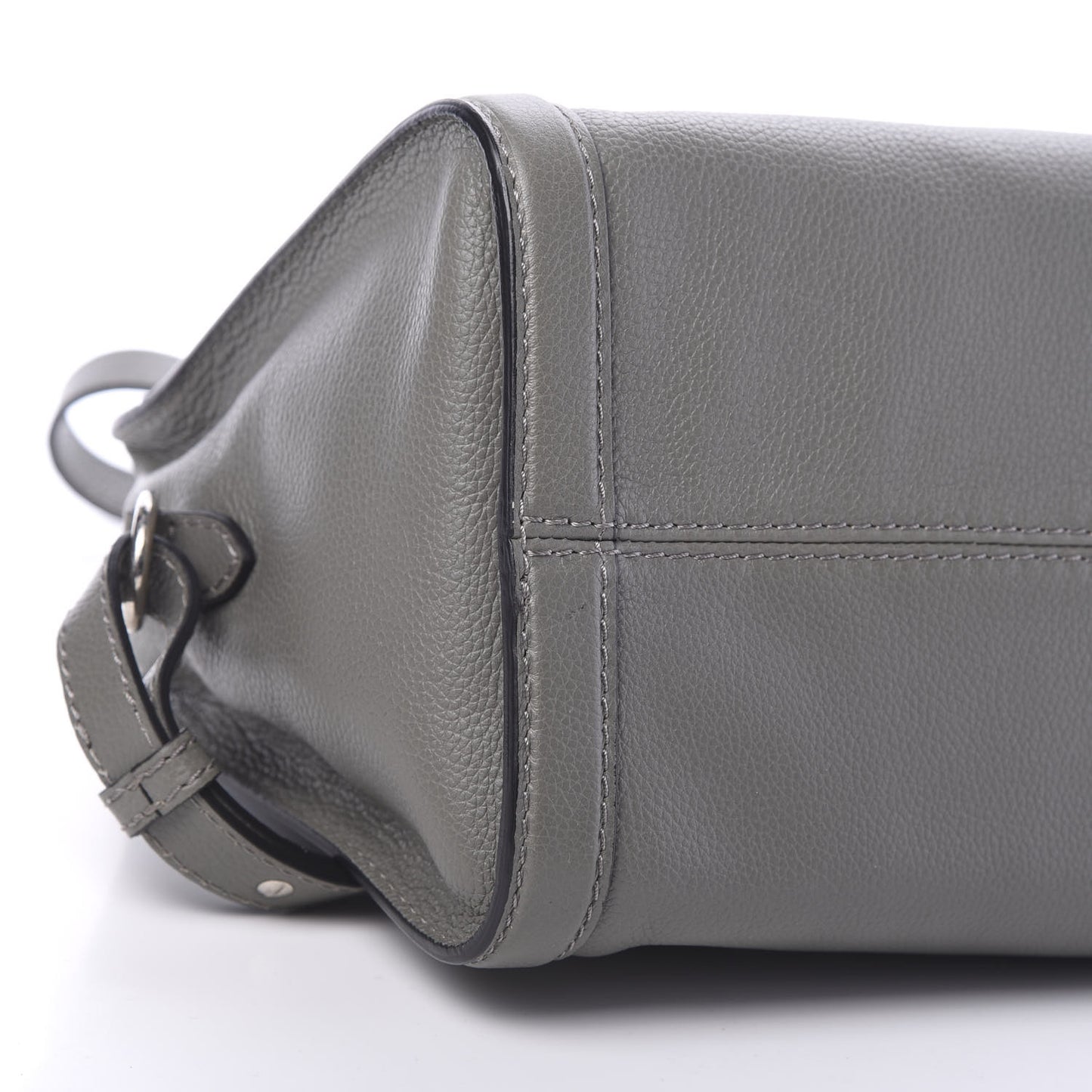 Pebbled Calfskin Small Skull Padlock Zip Around Tote Dark Grey