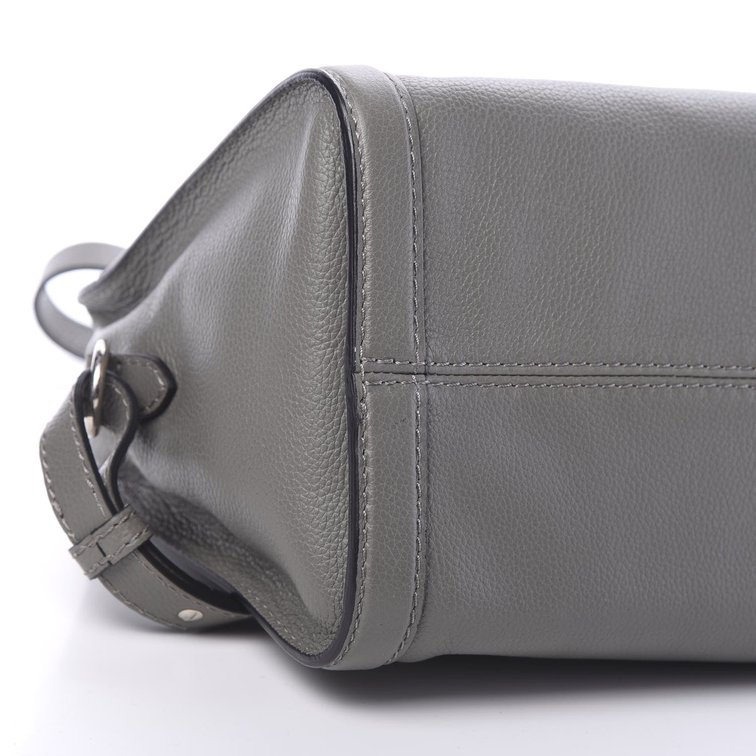 Alexander McQueen Pebbled Calfskin Small Skull Padlock Zip Around Tote Dark Grey 8 of 10