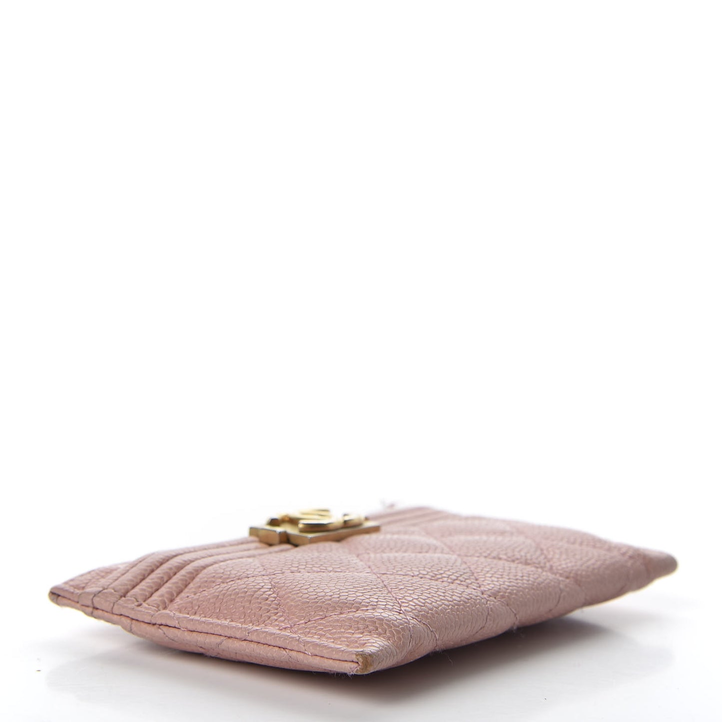 Caviar Quilted Boy Card Holder Light Pink