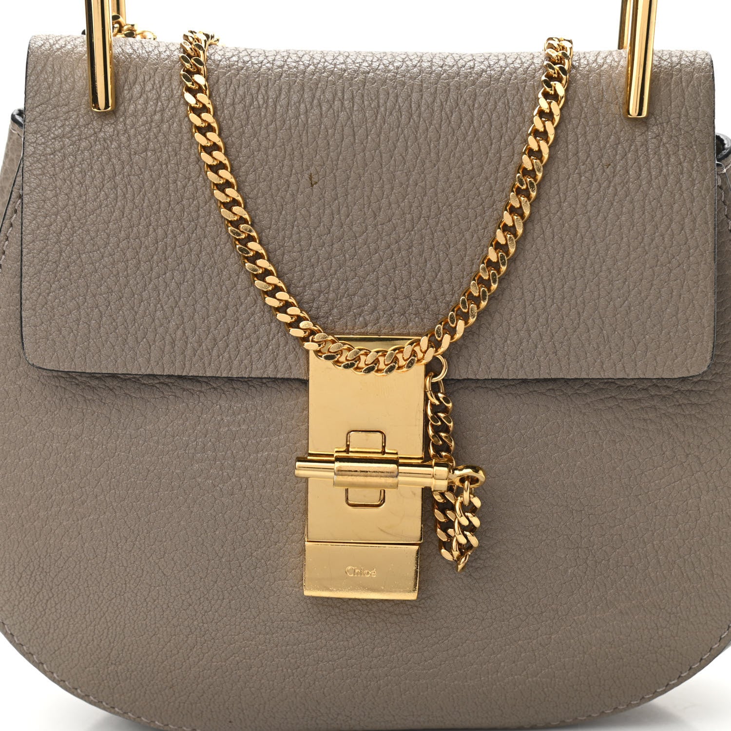 Chloe Grained Lambskin Mini Drew Shoulder Bag Motty Grey 8 of 11