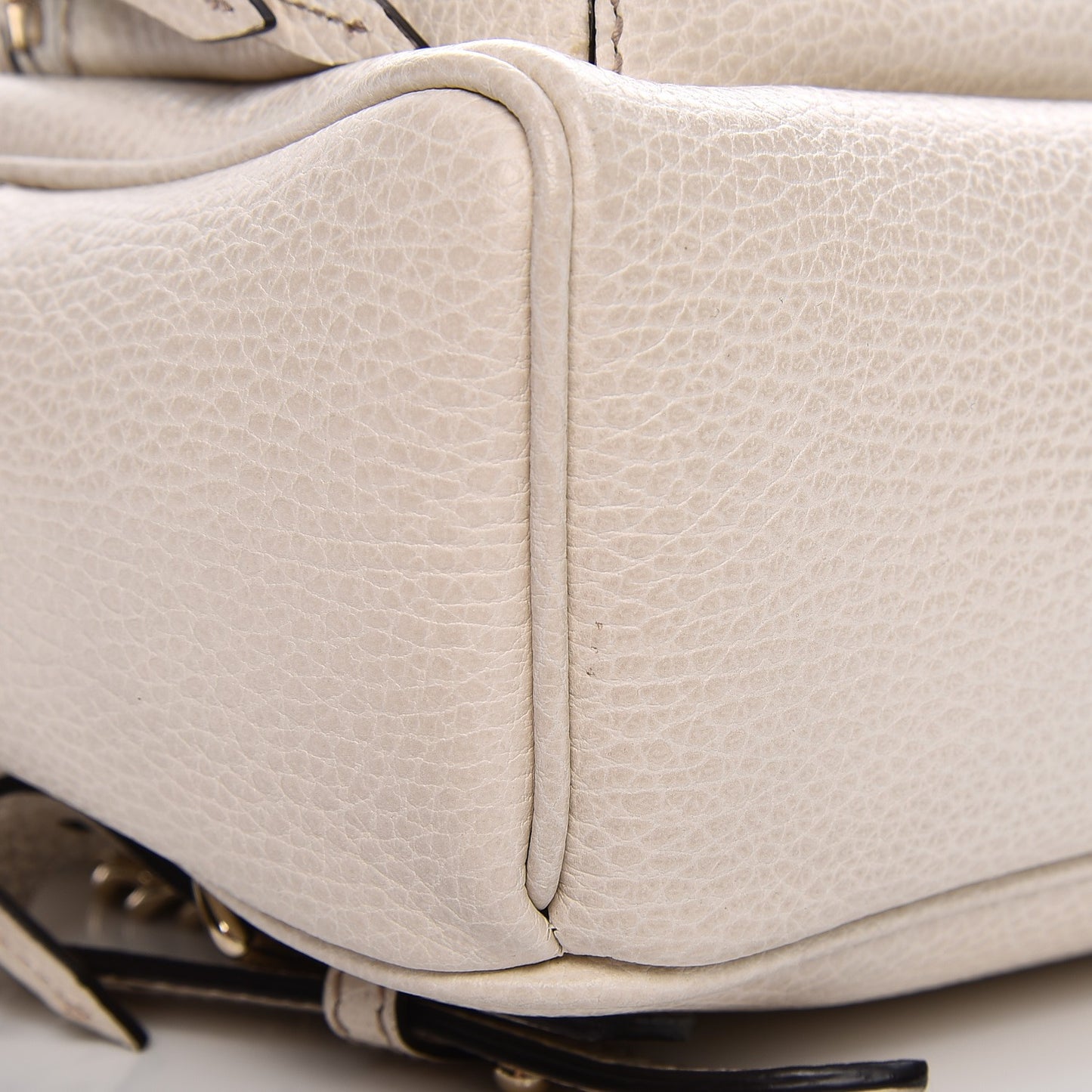 Pebbled Calfskin Soho Chain Backpack Off White