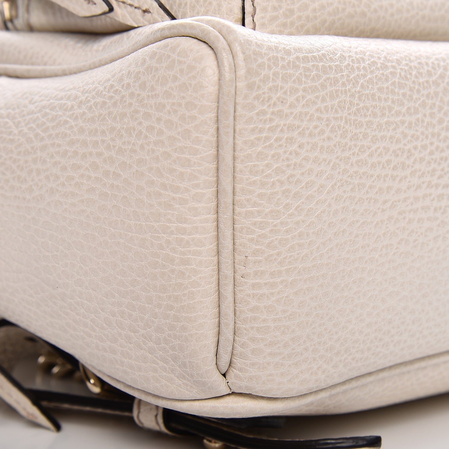 Gucci Pebbled Calfskin Soho Chain Backpack Off White 9 of 9