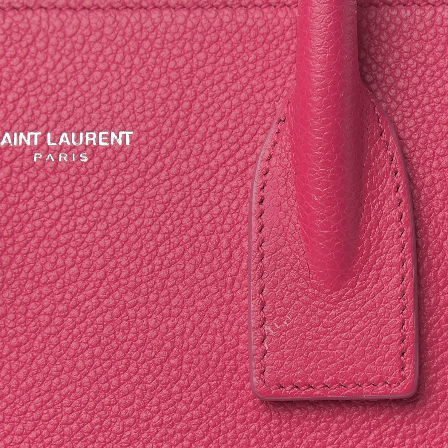 Saint Laurent Grained Calfskin Baby Sac De Jour Lipstick Fuchsia 10 of 15