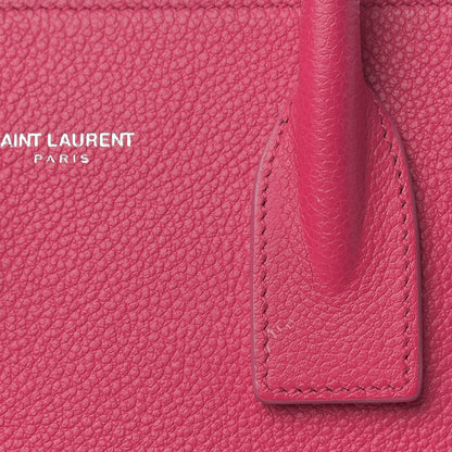 Saint Laurent Grained Calfskin Baby Sac De Jour Lipstick Fuchsia 10 of 15