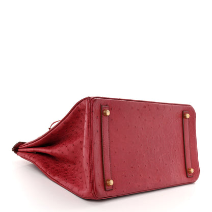 Hermes Ostrich HAC Birkin 32 Rouge Vif 3 of 12