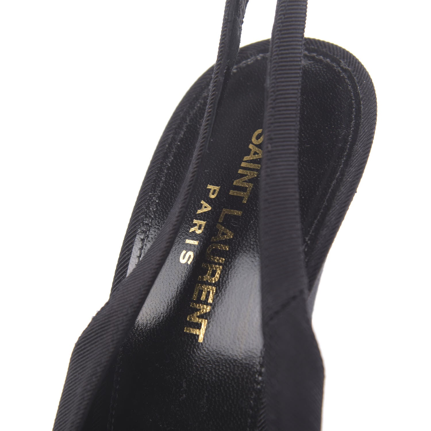 Saint Laurent Grosgrain St. Sulpice Chain Buckle Slingback Pumps 40 Black 6 of 9