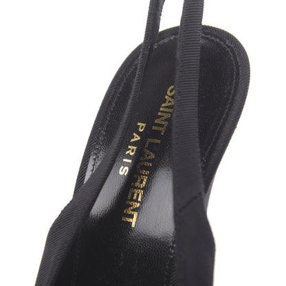 Saint Laurent Grosgrain St. Sulpice Chain Buckle Slingback Pumps 40 Black 6 of 9