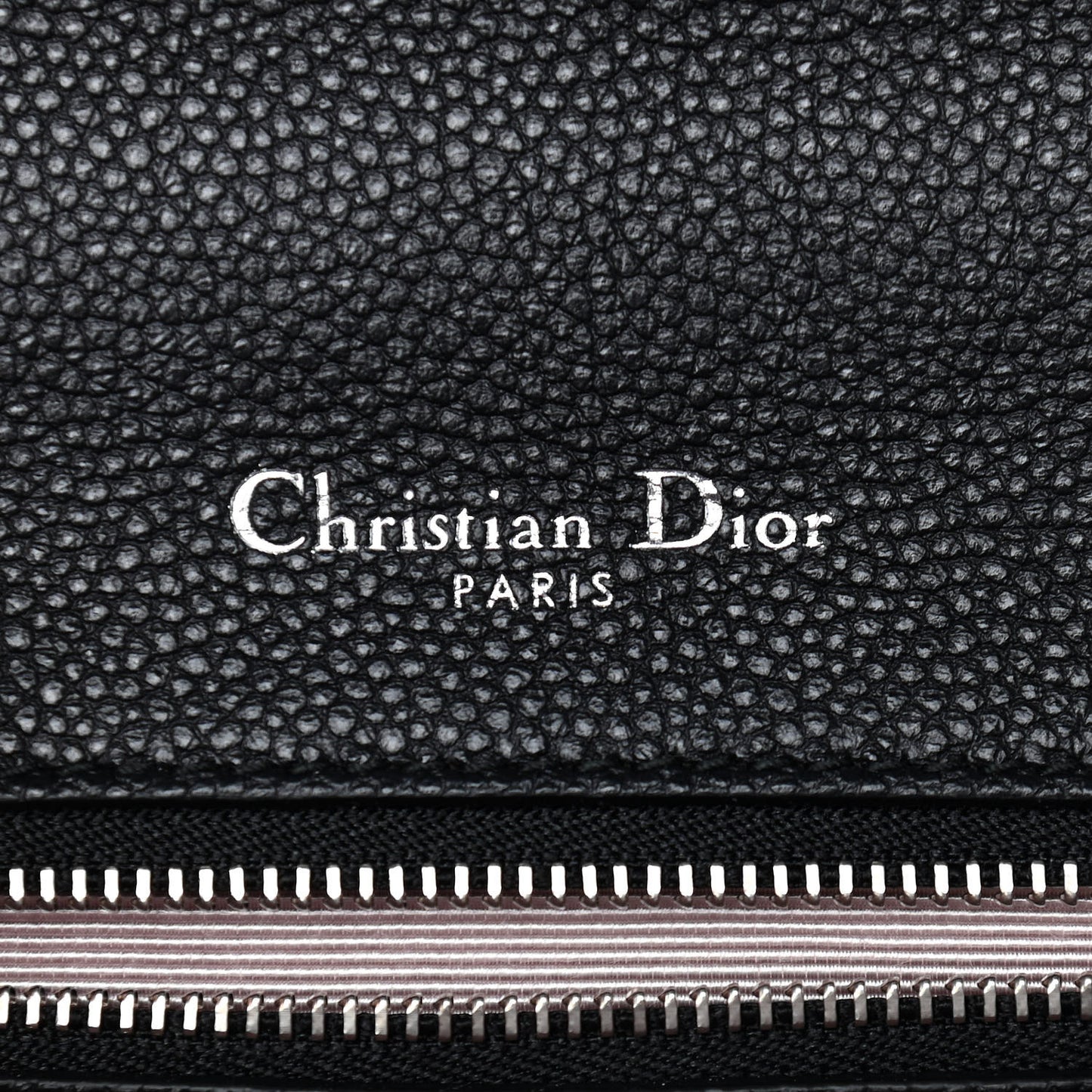 Grained Calfskin Small Diorama Flap Bag Black
