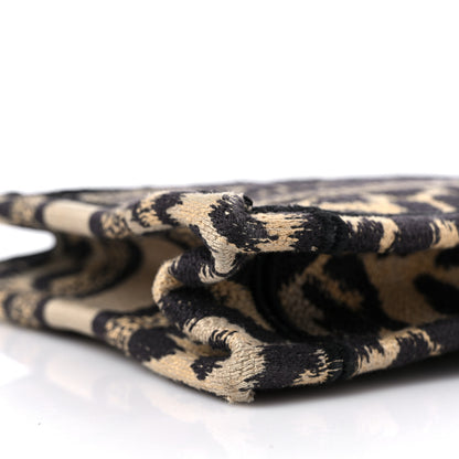 Christian Dior Canvas Mizza Embroidered Mini Leopard Book Tote Beige 8 of 12