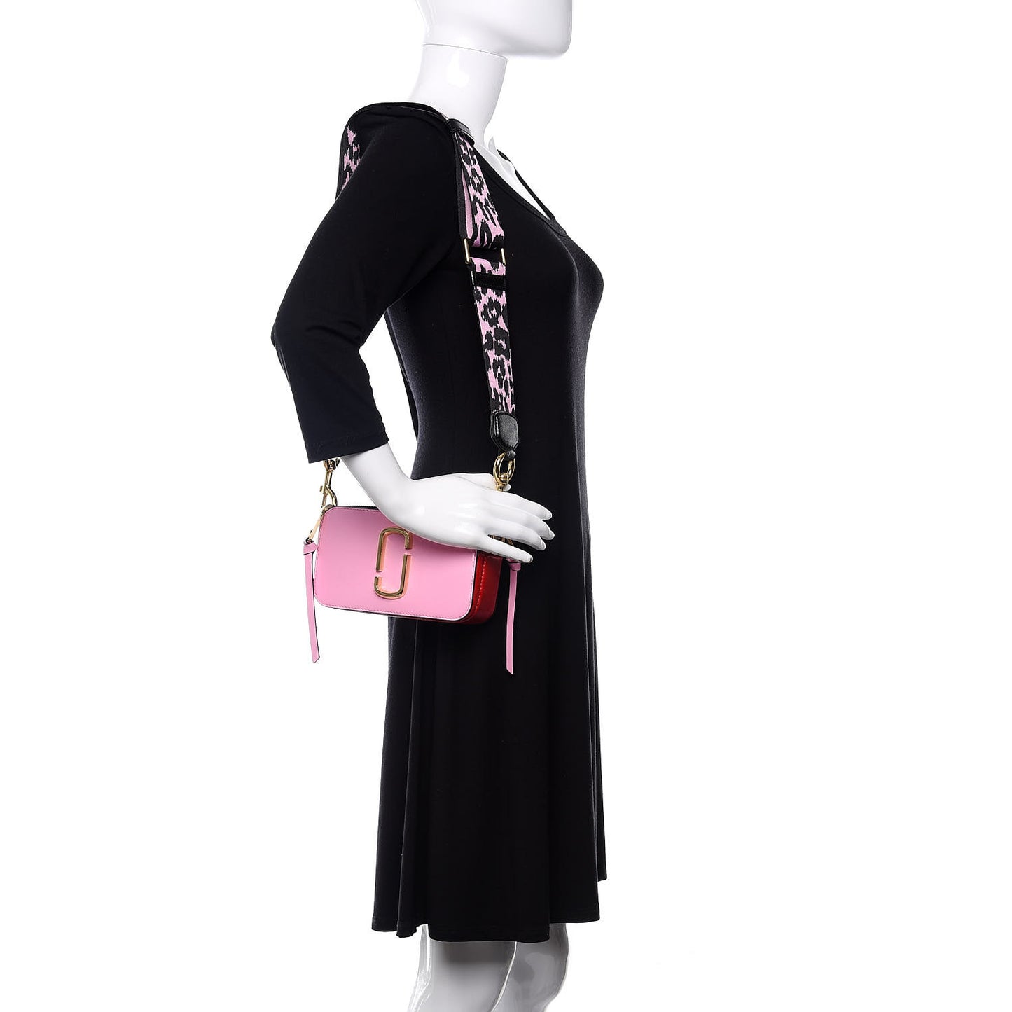Saffiano Small Snapshot Camera Bag Pink Multicolor