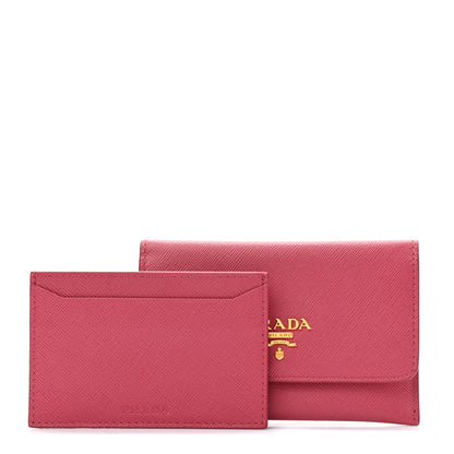 Prada Saffiano Metal Flap Wallet Peonia 1 of 10