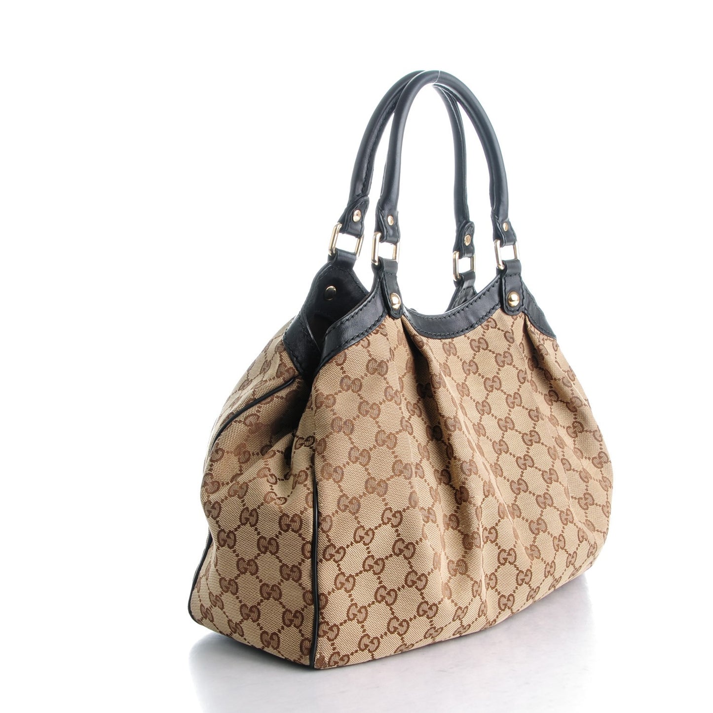 Monogram Medium Sukey Tote Beige Ebony Black