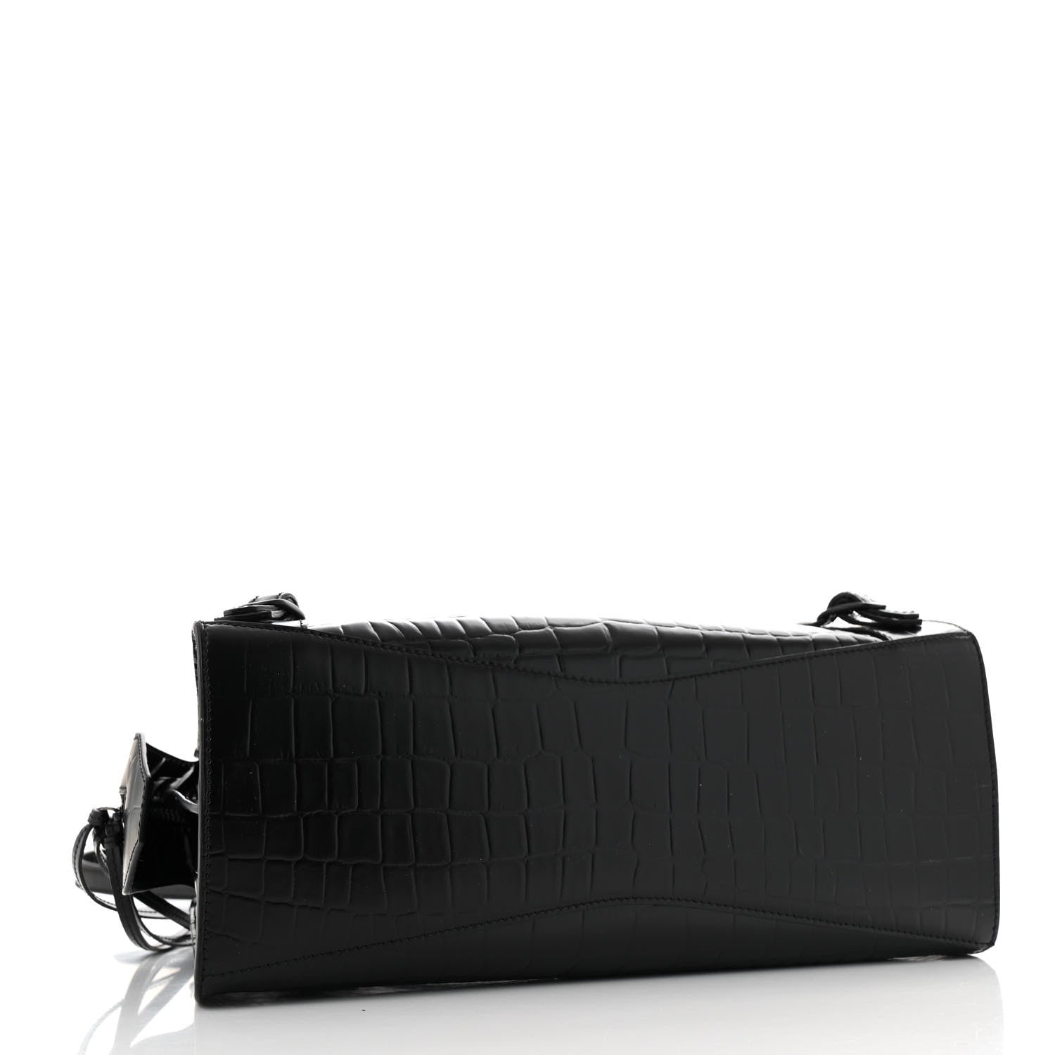 Balenciaga Semi Shiny Calfskin Crocodile Embossed Neo Classic Black Hardware S City Black Black 4 of 12