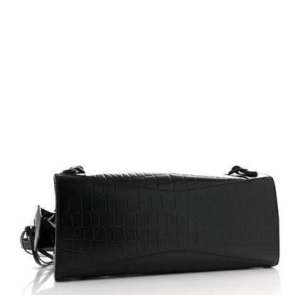 Balenciaga Semi Shiny Calfskin Crocodile Embossed Neo Classic Black Hardware S City Black Black 4 of 12