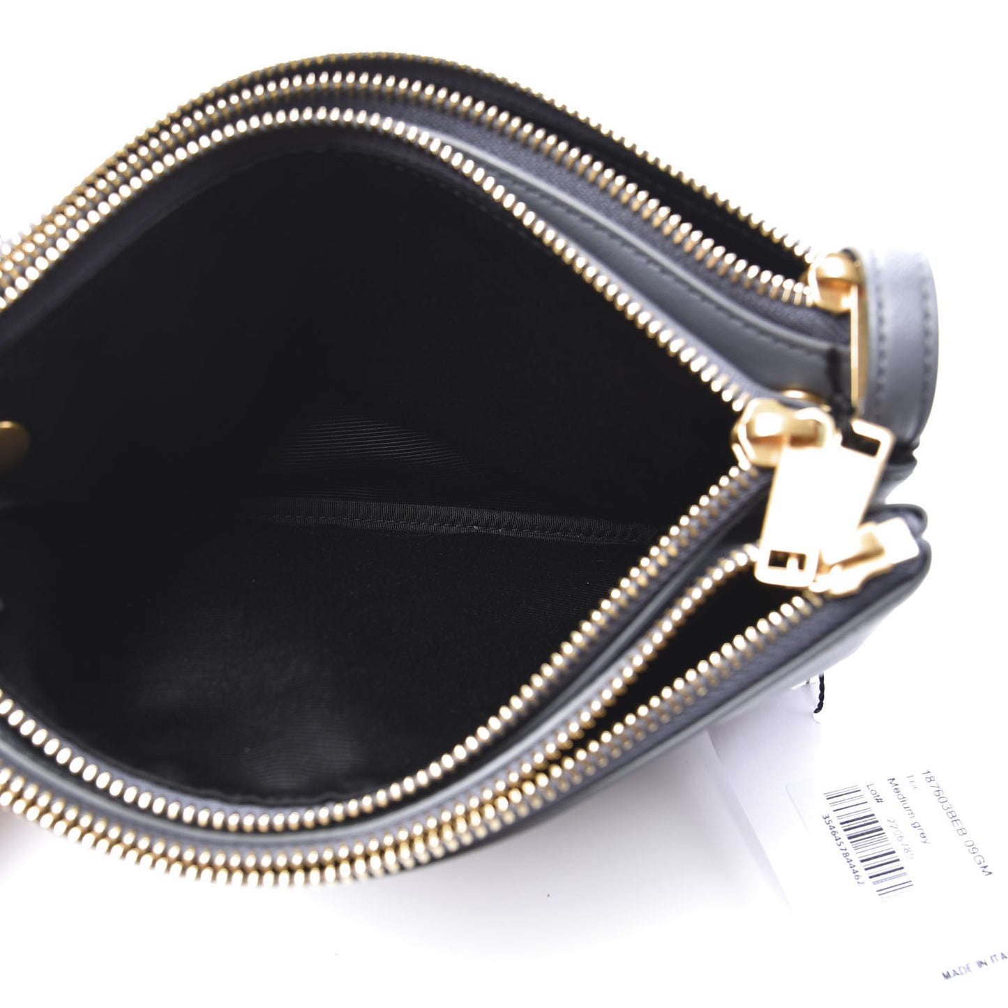Lambskin Small Trio Crossbody Bag Medium Grey