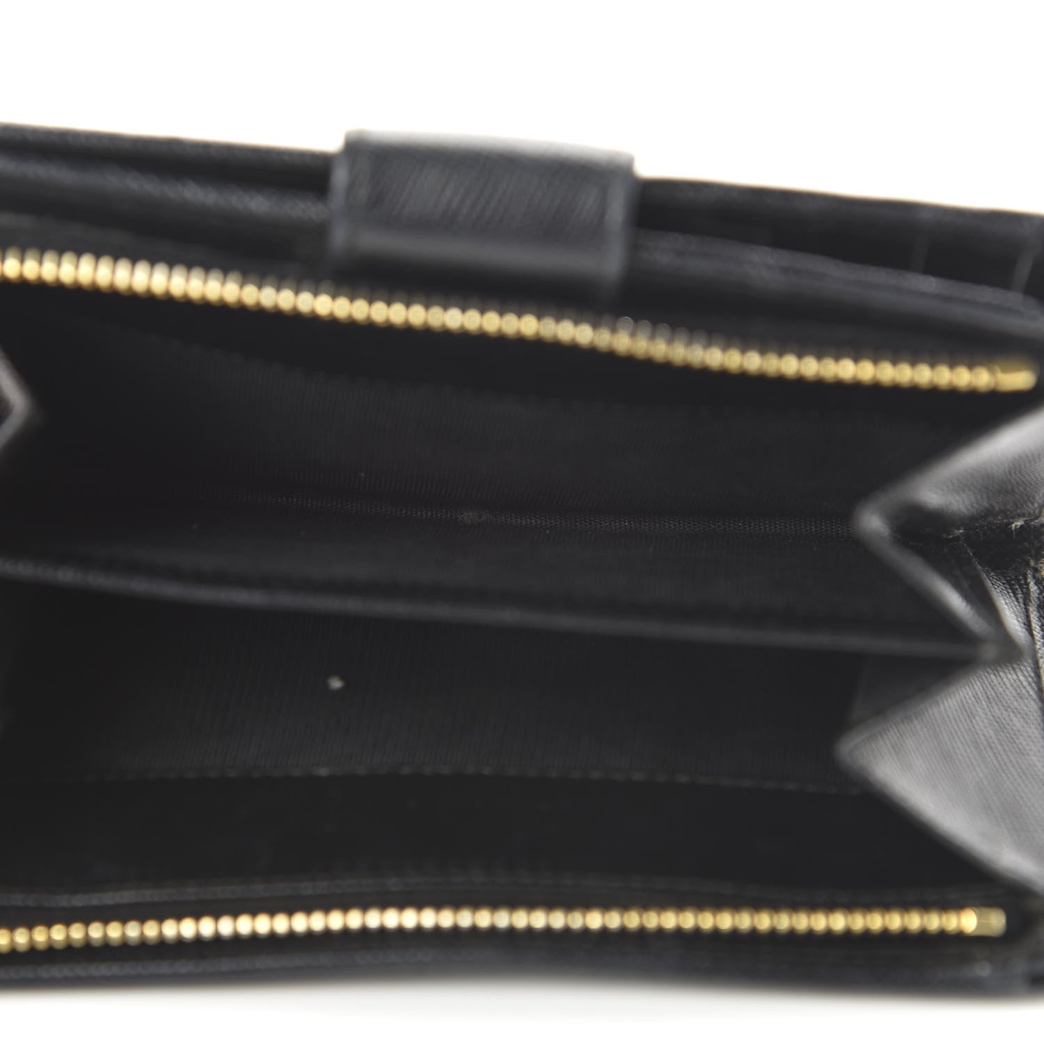 Prada Saffiano Metal Compact Wallet Black 6 of 11