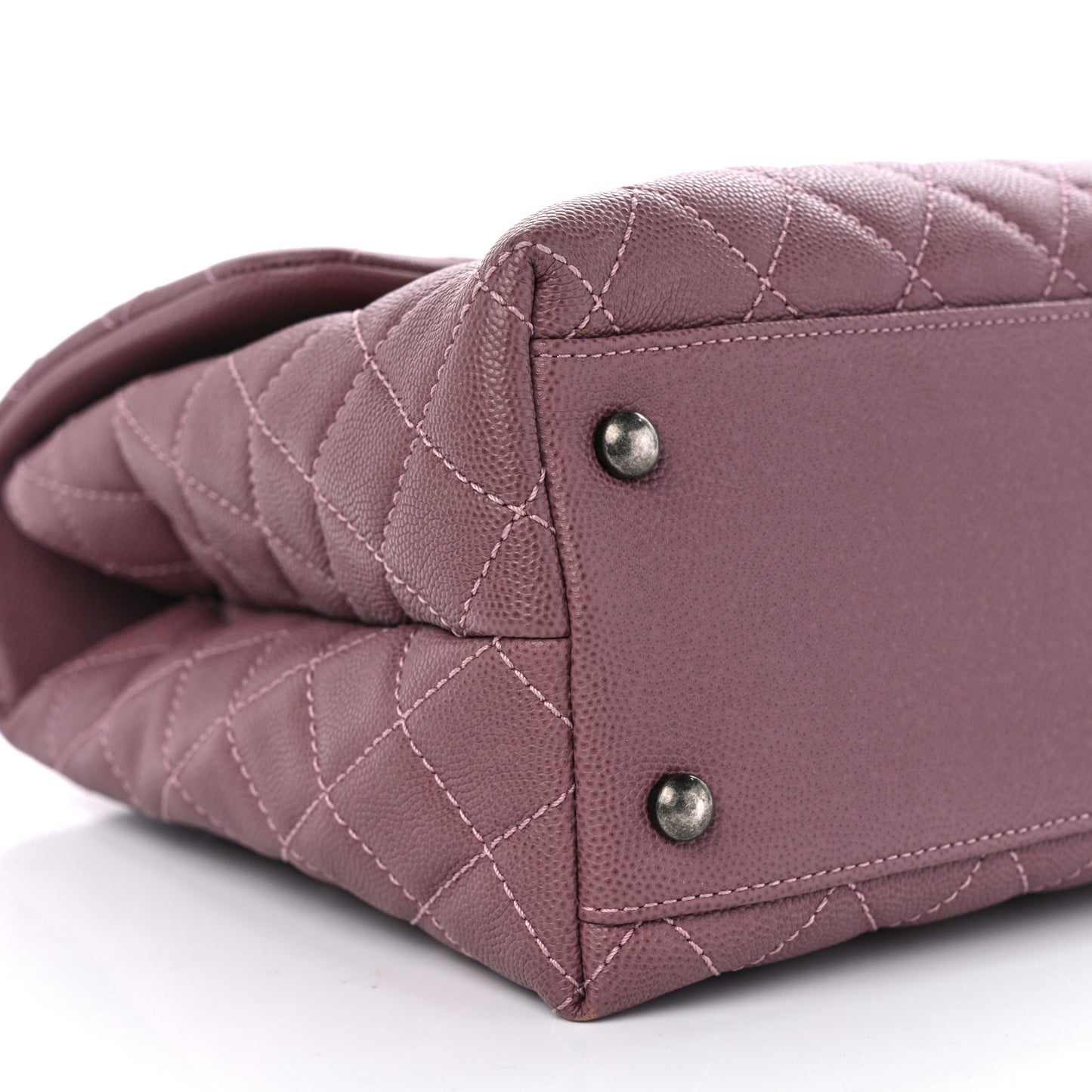 Caviar Lizard Quilted Medium Coco Handle Flap Pink