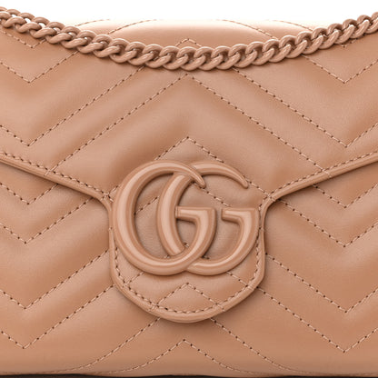 Gucci Calfskin Matelasse Monochrome GG Marmont Chain Wallet Camelia 8 of 10