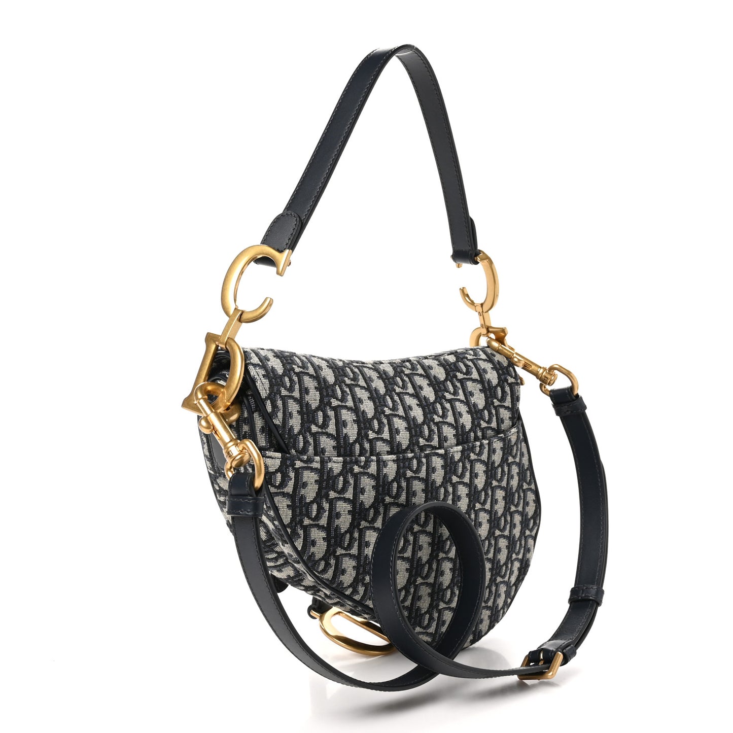 Oblique Saddle Bag With Strap Blue