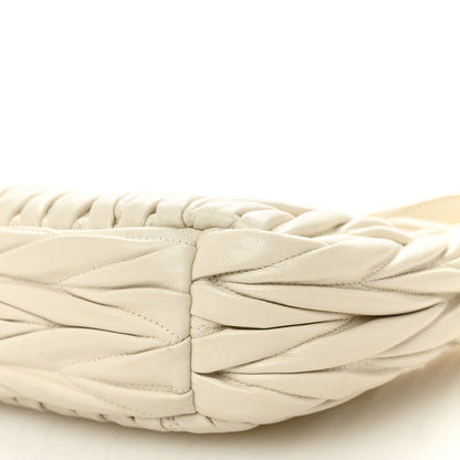 Miu Miu Nappa Matelasse Small Wander Hobo White 8 of 9