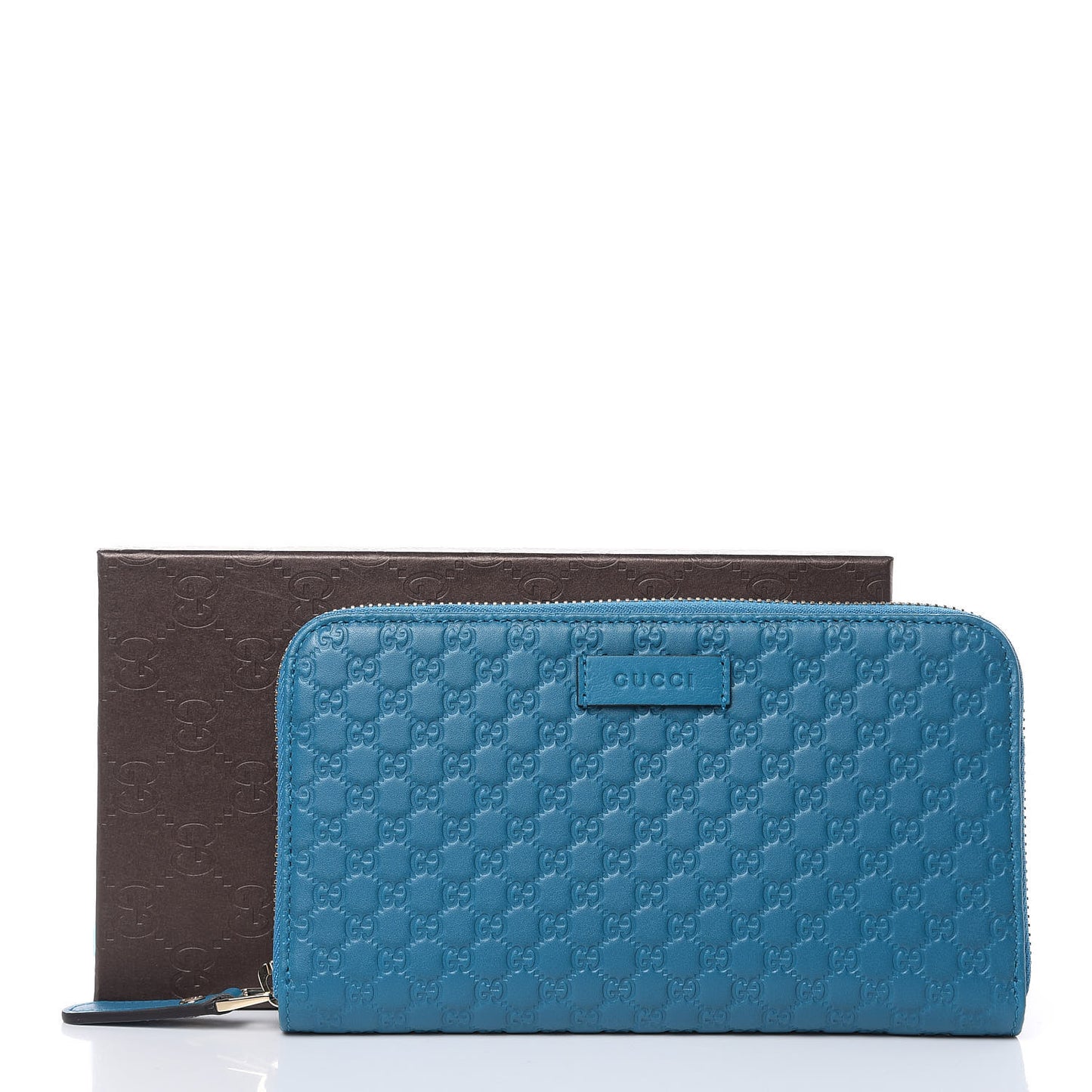 Microguccissima Zip Around Wallet Deep Cobalt