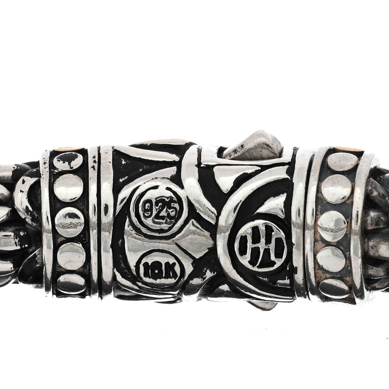 John Hardy Sterling Silver 18K Yellow Gold 8mm Naga Station Bracelet 3 of 3