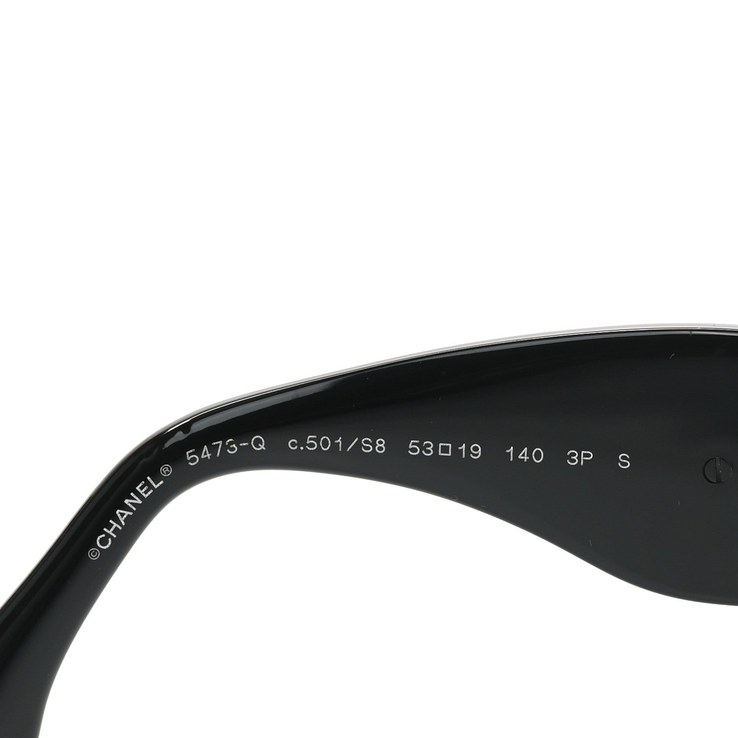 Chanel Acetate Calfskin Polarized Square Sunglasses 5473-Q Black