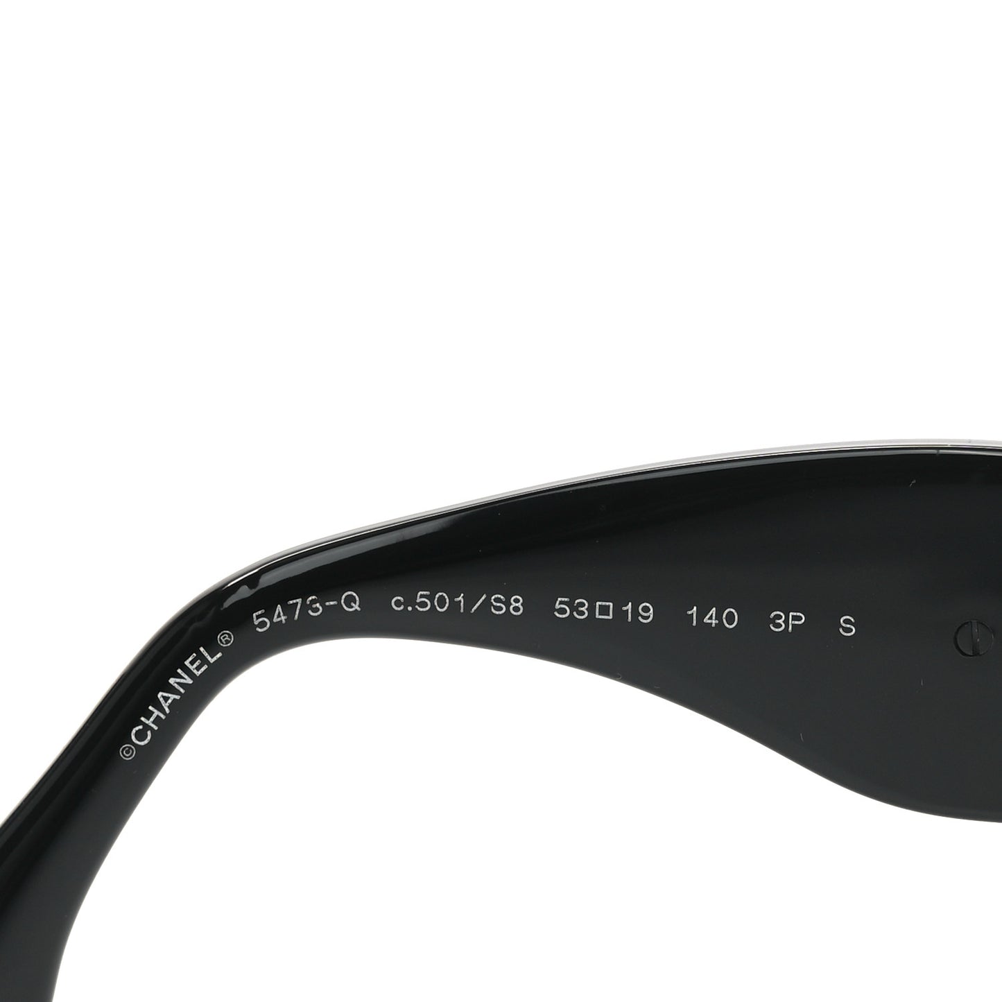 Acetate Calfskin Polarized Square Sunglasses 5473-Q Black