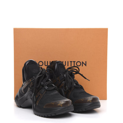 Louis Vuitton Calfskin Patent Monogram LV Archlight Sneakers 37 Black 9 of 9