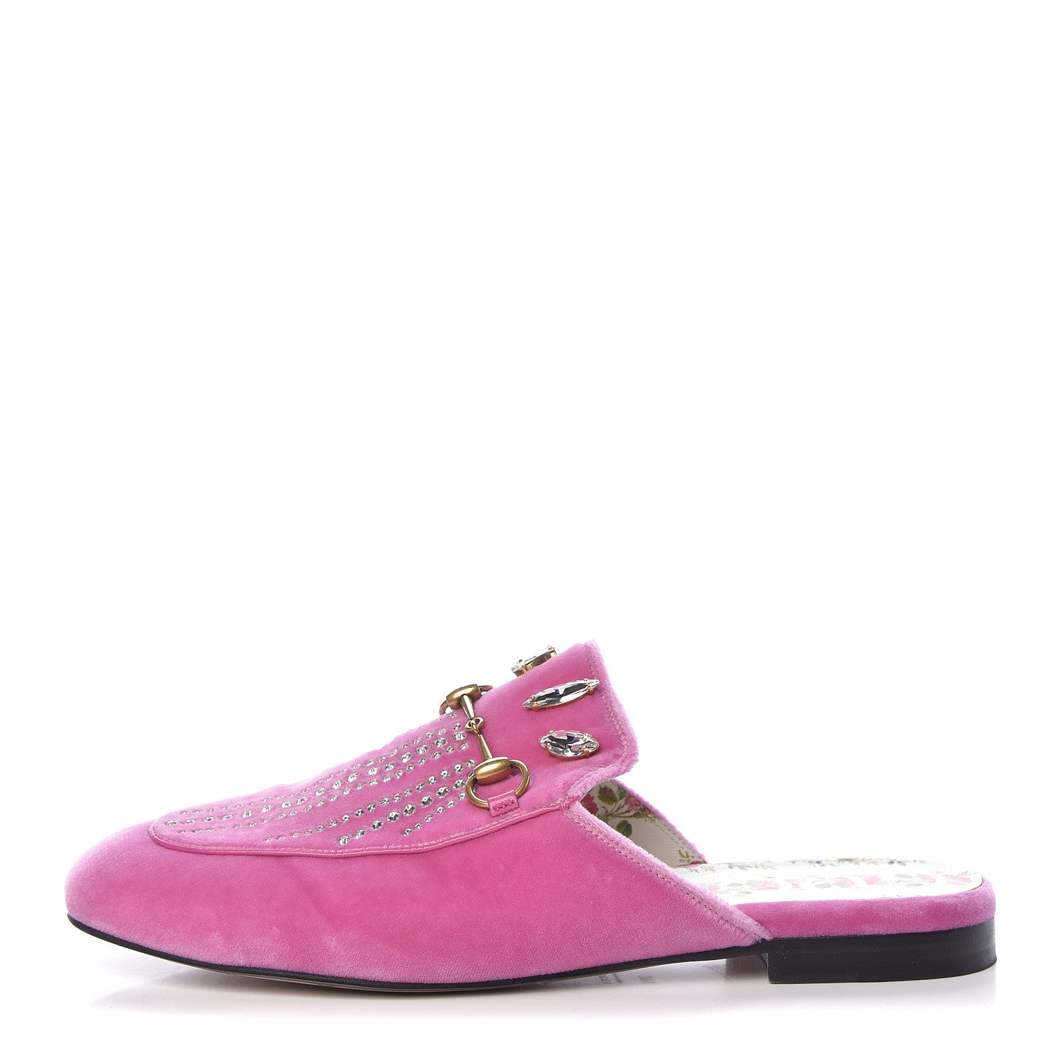 Gucci Velvet Marquise Crystals Womens Princetown Slippers 39.5 Malva Dark Malva 1 of 15