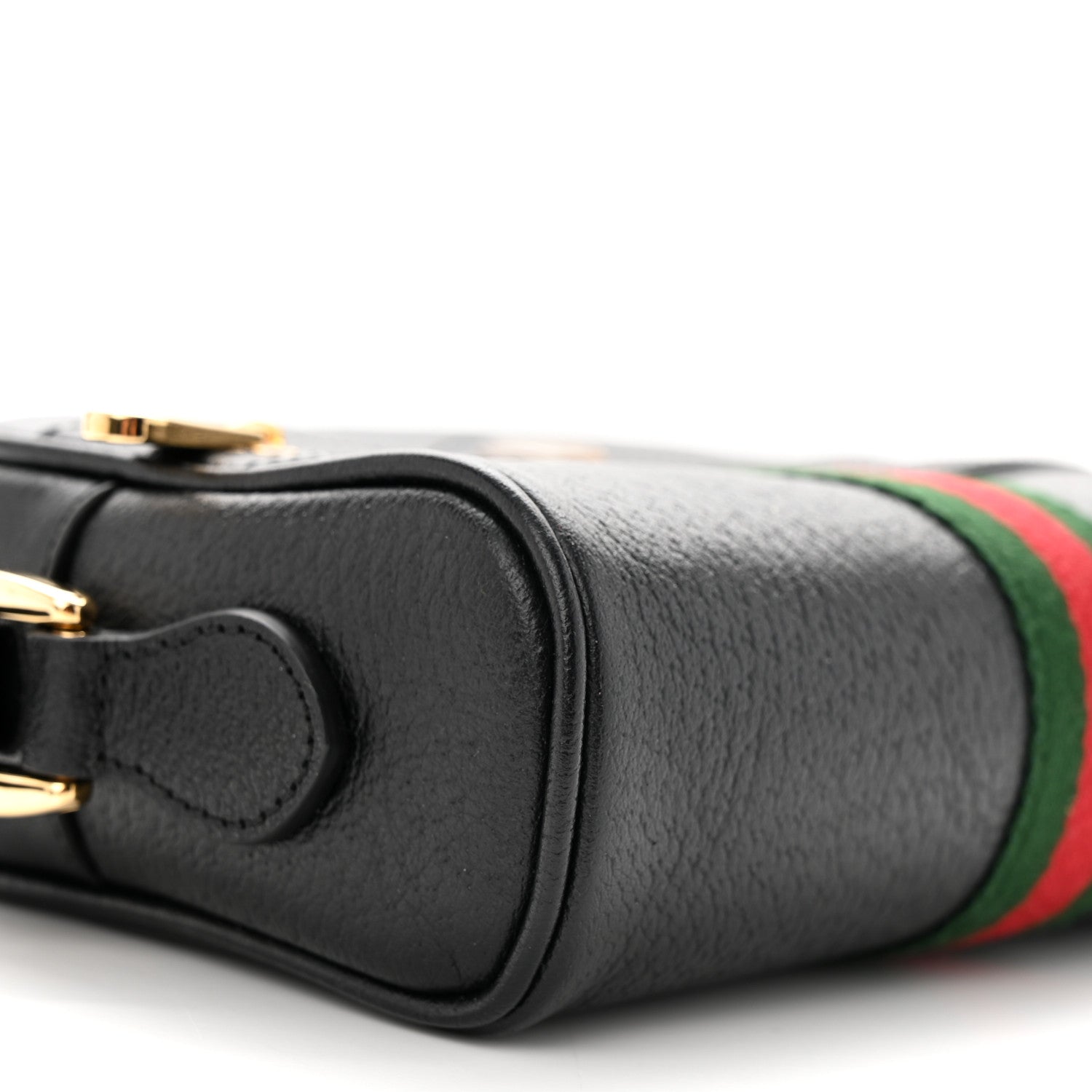 Gucci Calfskin Web Mini Ophidia Shoulder Bag Black 9 of 11